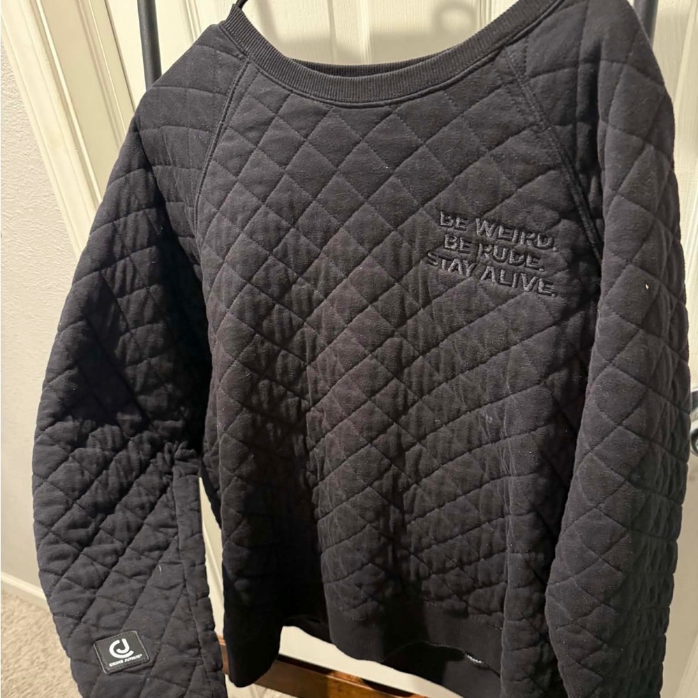 boxercraft Crime Junkie Quilted Black Sweatshirt
